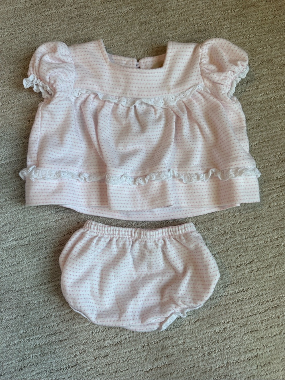 The Beaufort Bonnet Company Pink Ruffle Two-Piece Diaper Cover Set 12-18months